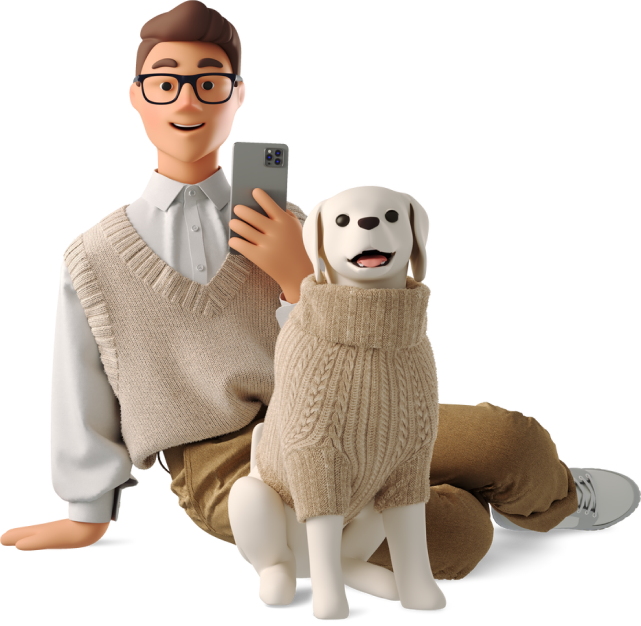 man with dog